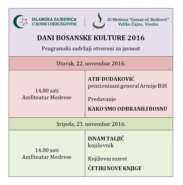dani bosanske kulture 2016
